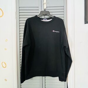 Champion Men’s Black Crewneck with Small Logo